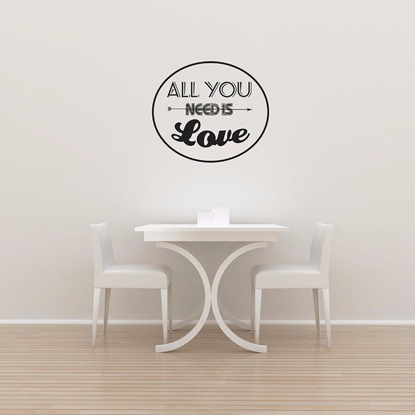 All You Need Is Love - Wall Words Decal