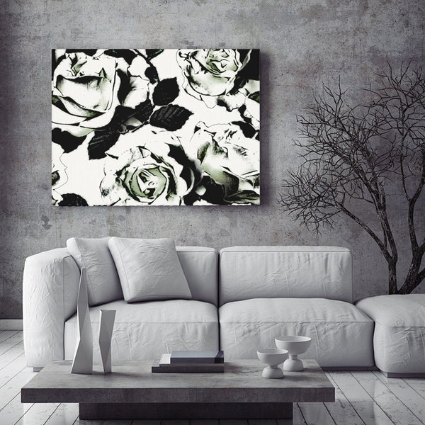 Black and White Roses - Canvas Print