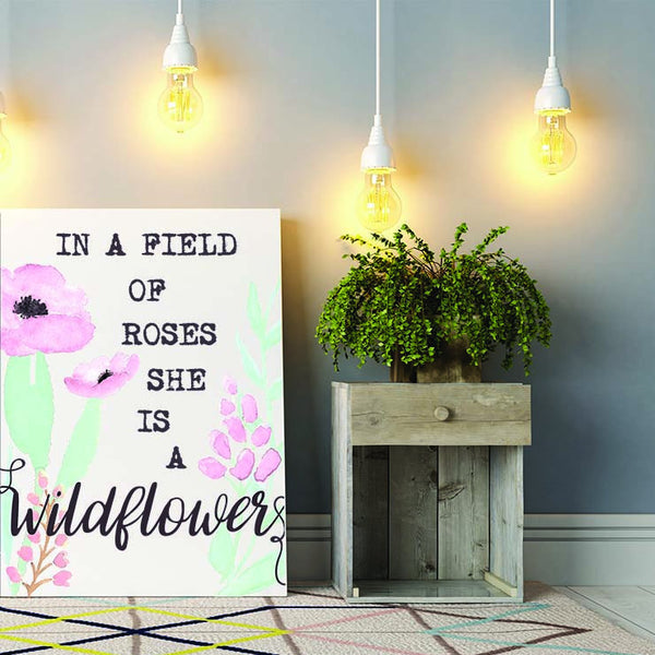 She Is A Wildflower - Canvas Print